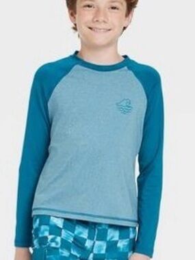 art class Teal and Teal-Blue Raglan Crewneck Sweater